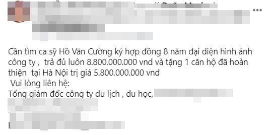Nối gót bầu Thuỵ, một nữ doanh nhân sẵn sàng tặng nhà 5,8 tỷ cùng hợp đồng hơn 8 tỷ dành cho Hồ Văn Cường - Ảnh 1 Nối gót bầu Thuỵ, một nữ doanh nhân sẵn sàng tặng nhà 5,8 tỷ cùng hợp đồng hơn 8 tỷ dành cho Hồ Văn Cường - Ảnh 1
