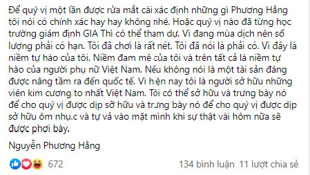 Thực hư chuyện bà Phương Hằng diện dây chuyền đính hột xoàn 'pha-ke' 7 Thực hư chuyện bà Phương Hằng diện dây chuyền đính hột xoàn 'pha-ke' 7