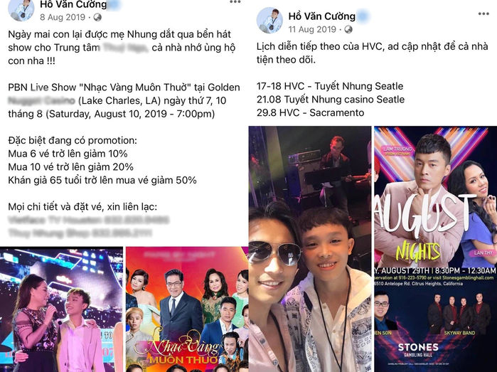 Lịch diễn của Hồ Văn Cường trong năm 2019 dày đặc và thường xuyên được cập nhật trên fanpage chính thức. Ảnh: Facebook Lịch diễn của Hồ Văn Cường trong năm 2019 dày đặc và thường xuyên được cập nhật trên fanpage chính thức. Ảnh: Facebook