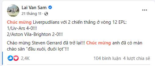 MC Lại Văn Sâm được biết đến là một người có kiến thức sâu rộng và là fan chính hiệu của môn thể thao vua. Ảnh: Facebook MC Lại Văn Sâm được biết đến là một người có kiến thức sâu rộng và là fan chính hiệu của môn thể thao vua. Ảnh: Facebook