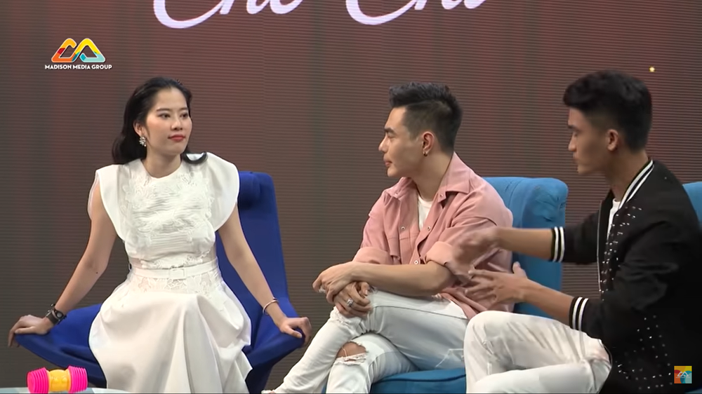 Nam Em, Mạc Văn Khoa và Lê Dương Bảo Lâm cùng có cuộc trao đổi tại chương trình. Ảnh: Internet