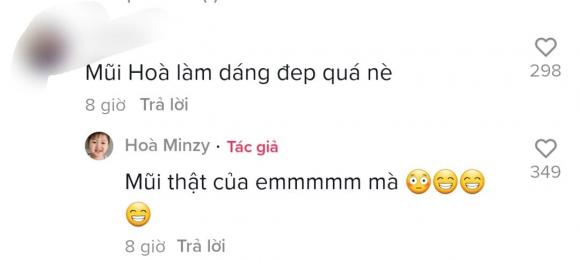 Phản ứng của Hòa Minzy trước nghi ngờ 'đụng chạm dao kéo'. Ảnh: Instagram