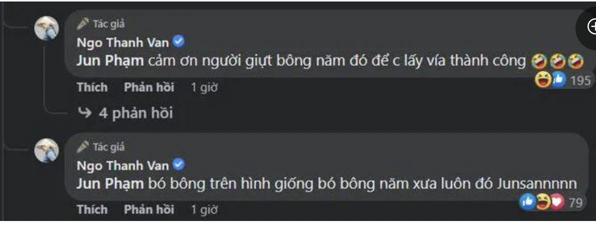 Ngô Thanh Vân tiết lộ rằng bó hoa chính cầu hôn chính là bó hoa trước đó. Ảnh: Facebook