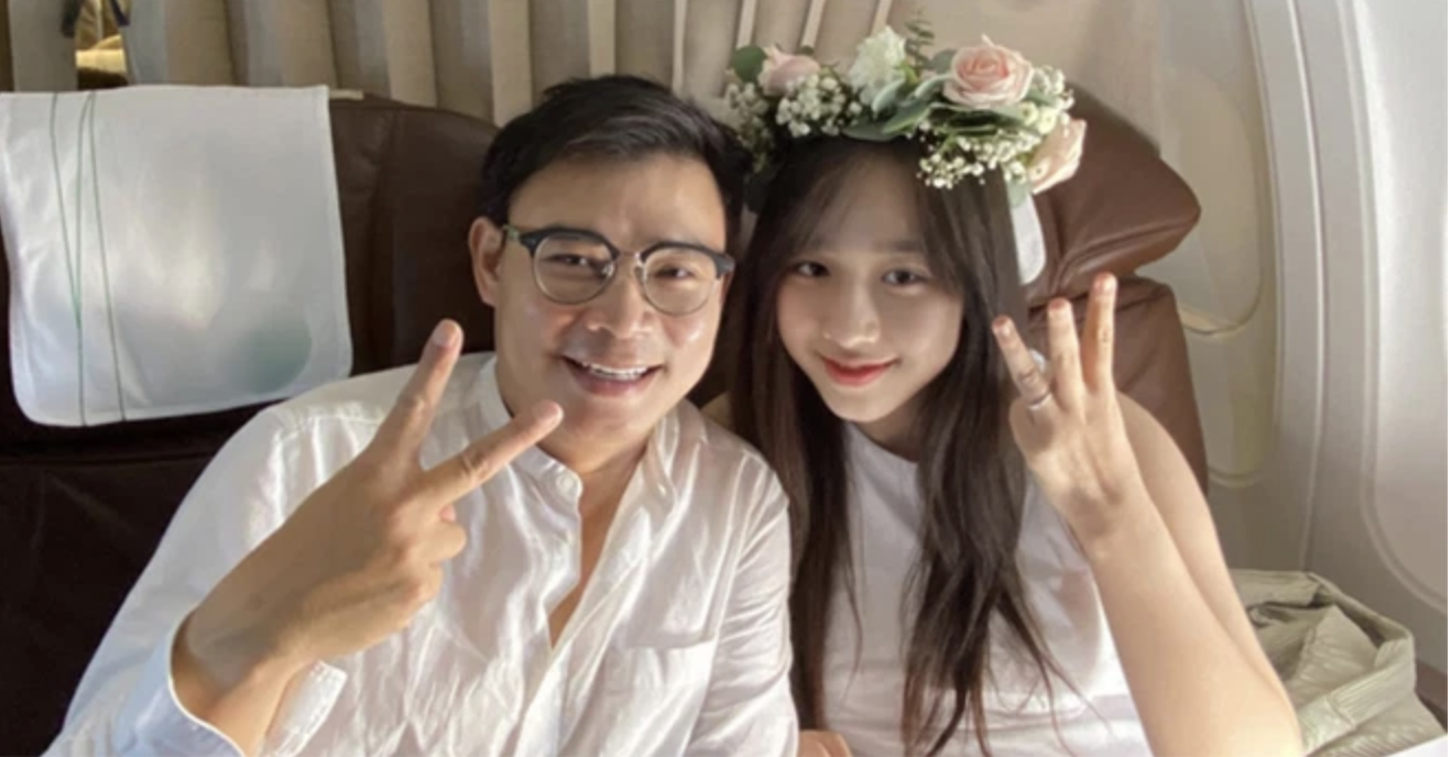 MC Hà My và triệu phú Hùng Đinh. Ảnh: Internet