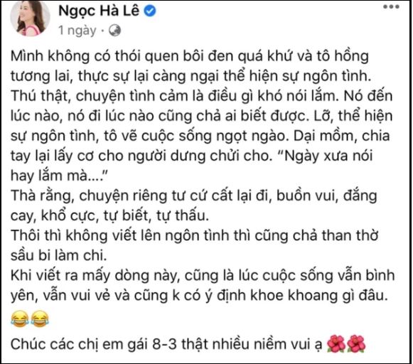 Bà xã Công Lý thường xuyên đăng tải những đoạn chia sẻ đầy ẩn ý trên trang cá nhân của mình. Ảnh: Facebook Bà xã Công Lý thường xuyên đăng tải những đoạn chia sẻ đầy ẩn ý trên trang cá nhân của mình. Ảnh: Facebook