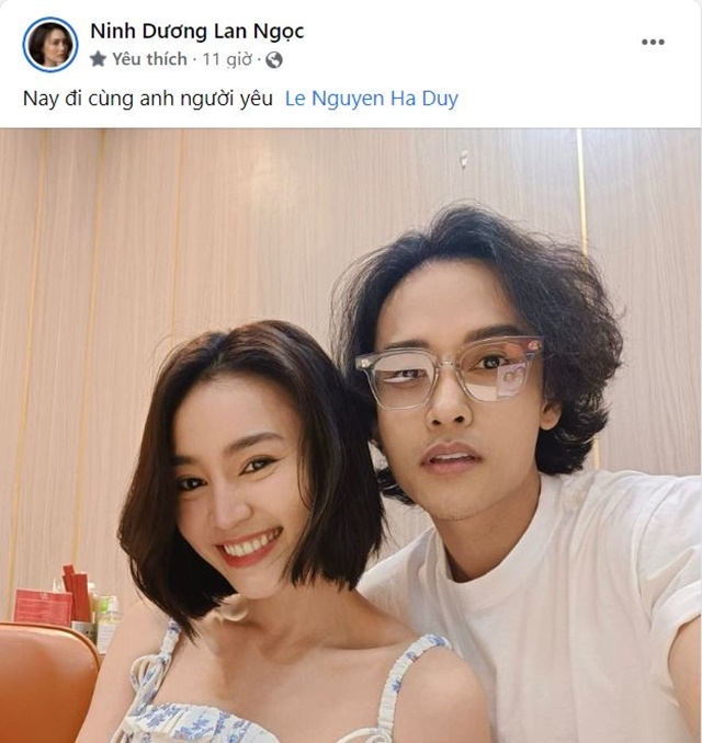Ninh Dương Lan Ngọc không ngần ngại gọi người này là 'người yêu'. Ảnh: Facebook Ninh Dương Lan Ngọc không ngần ngại gọi người này là 'người yêu'. Ảnh: Facebook