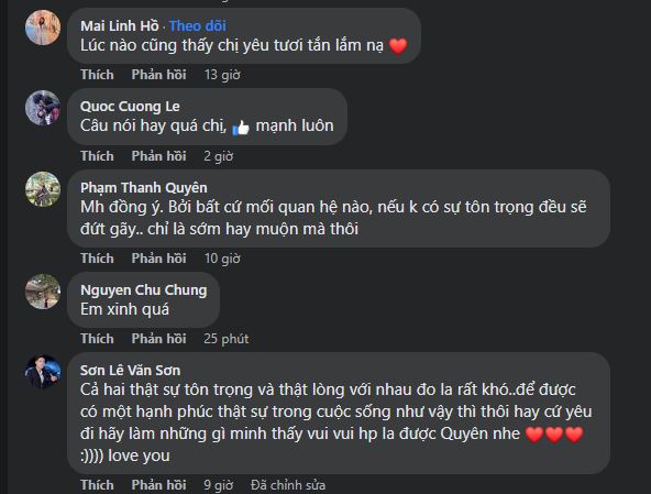 Nhiều dân tình đồng tình với quan điểm của Lệ Quyên. Ảnh: Facebook Nhiều dân tình đồng tình với quan điểm của Lệ Quyên. Ảnh: Facebook