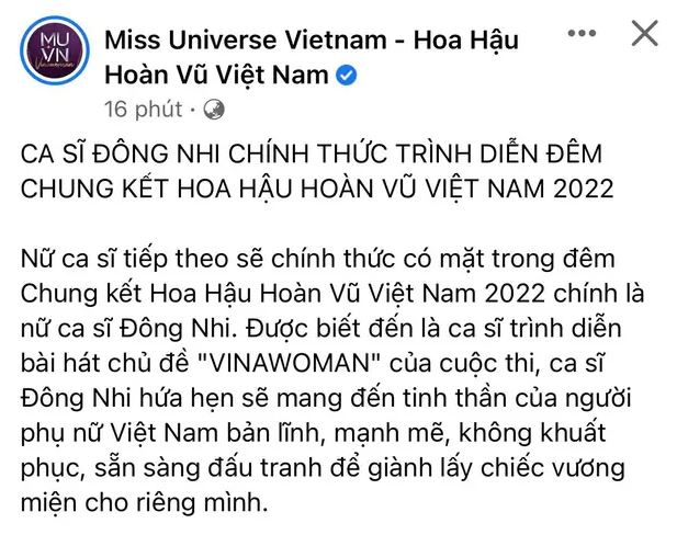 Đông Nhi bất ngờ lại được xướng tên trong danh sách diễn ở HH Hoàn vũ Việt Nam sau ồn ào 2