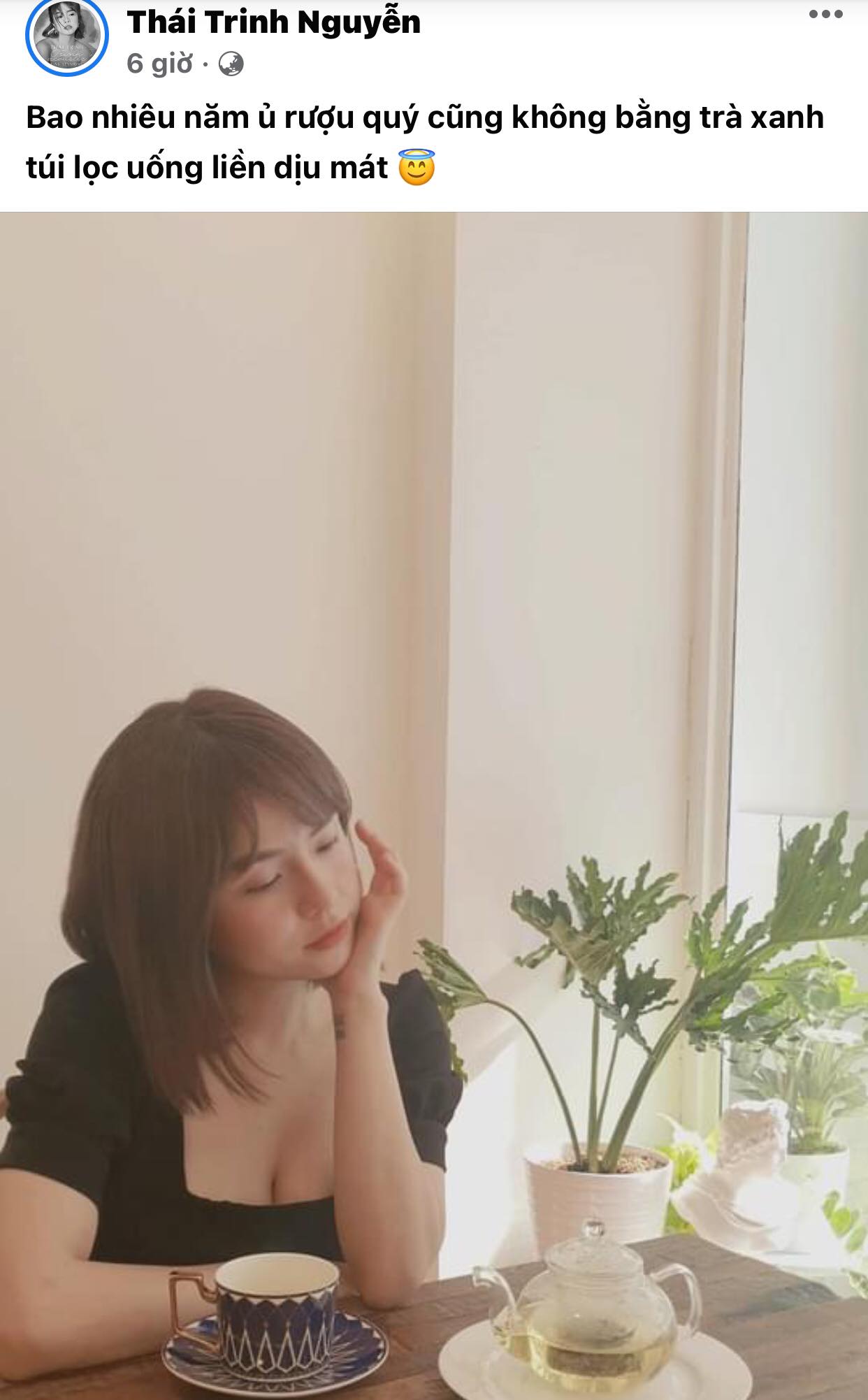 Thái Trinh ẩn ý về chuyện tình cảm của mình với Quang Đăng.