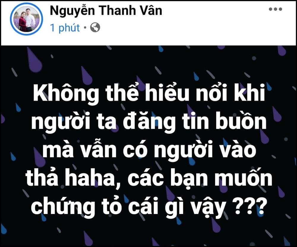 Vân Hugo bức xúc với kẻ vô tâm thả icon haha trước thông tin NSND Hoàng Dũng qua đời