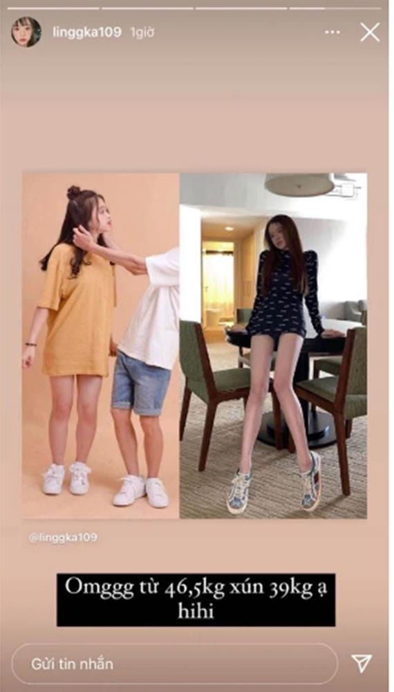 Khoe giảm còn 39kg, Linh Ka khiến dân tình hú hồn đôi chân dài siêu thực Khoe giảm còn 39kg, Linh Ka khiến dân tình hú hồn đôi chân dài siêu thực