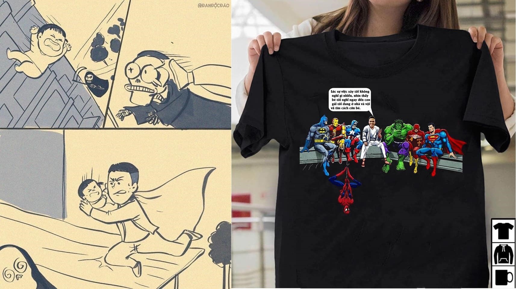 Mạng xã hội ngập tràn ảnh chế ca ngợi 'người vận chuyển' xả thân cứu bé gái rơi từ tầng 13 - Ảnh 1