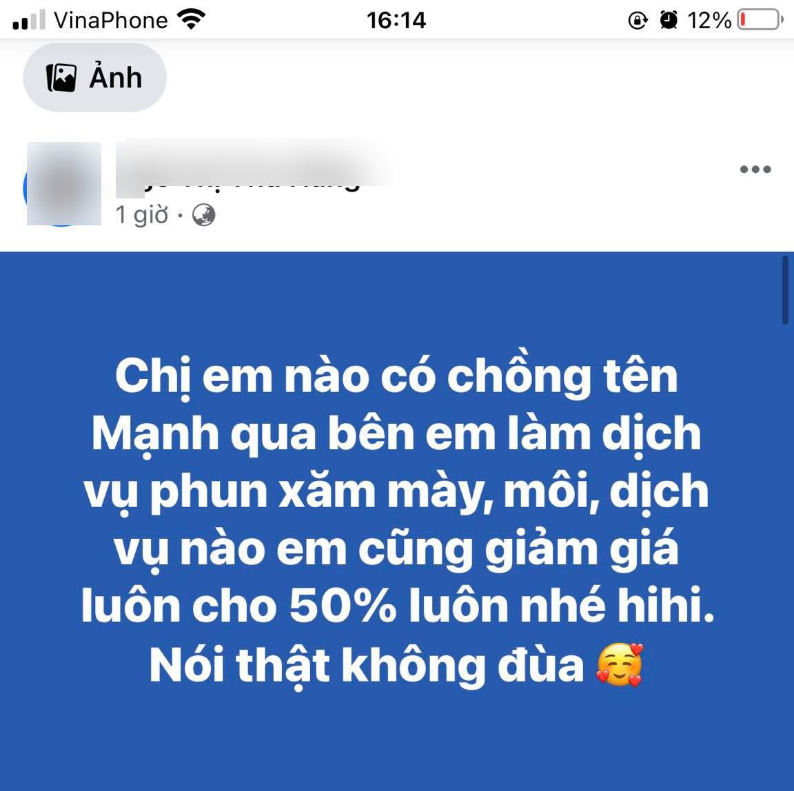 Sau vụ việc 'siêu nhân đời thực', các shop đồng loạt giảm giá cho người tên Mạnh, chị em có chồng trùng tên cũng được ưu đãi giá hời đến 50%. Ảnh: FB Sau vụ việc 'siêu nhân đời thực', các shop đồng loạt giảm giá cho người tên Mạnh, chị em có chồng trùng tên cũng được ưu đãi giá hời đến 50%. Ảnh: FB
