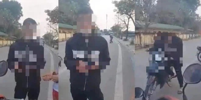 Hiện Công an quận Tây Hồ đã triệu tập một thanh niên tên D. (ở quận Ba Đình, Hà Nội) tới trụ sở để làm việc. Đơn vị cũng đang xác minh thêm khoảng 25 người cùng 30 xe máy liên quan tới sự việc. Ảnh: FB