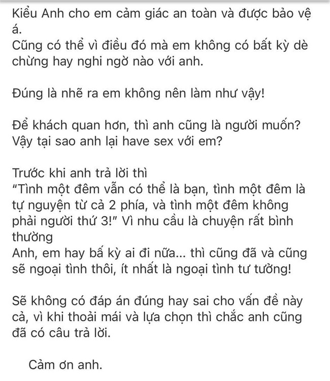 Tâm thư của vợ Huy quần hoa gửi người chồng phụ bạc. Ảnh: FB Tâm thư của vợ Huy quần hoa gửi người chồng phụ bạc. Ảnh: FB