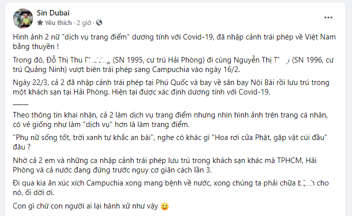Nguyễn Sin bức xúc với 2 cô gái làm 'dịch vụ trang điểm' vừa nhập cảnh trái phép về Việt Nam Nguyễn Sin bức xúc với 2 cô gái làm 'dịch vụ trang điểm' vừa nhập cảnh trái phép về Việt Nam