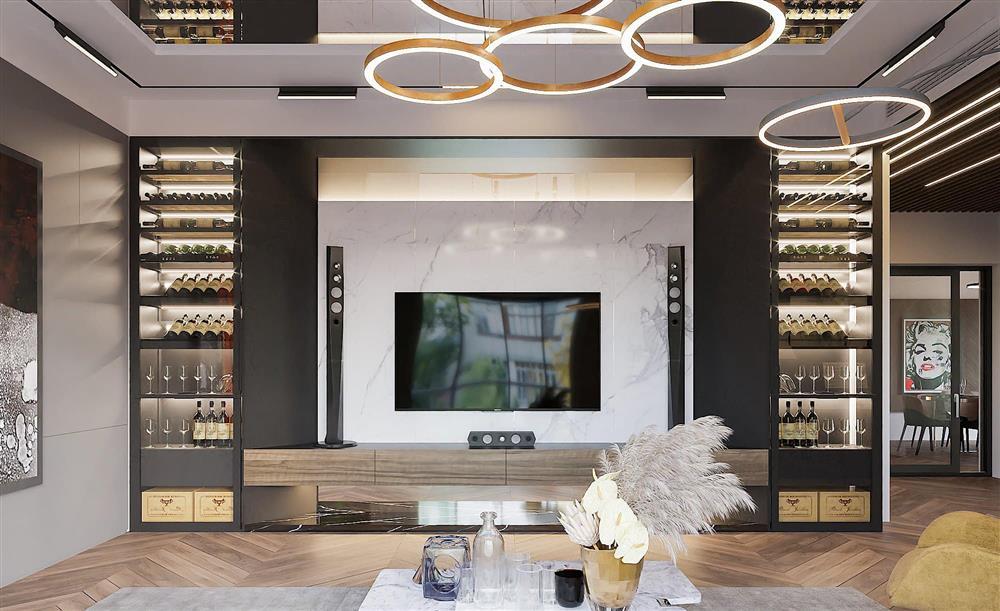 Nội thất căn biệt thự vừa hoàn thiện khiến nhiều người không khỏi trầm trồ.