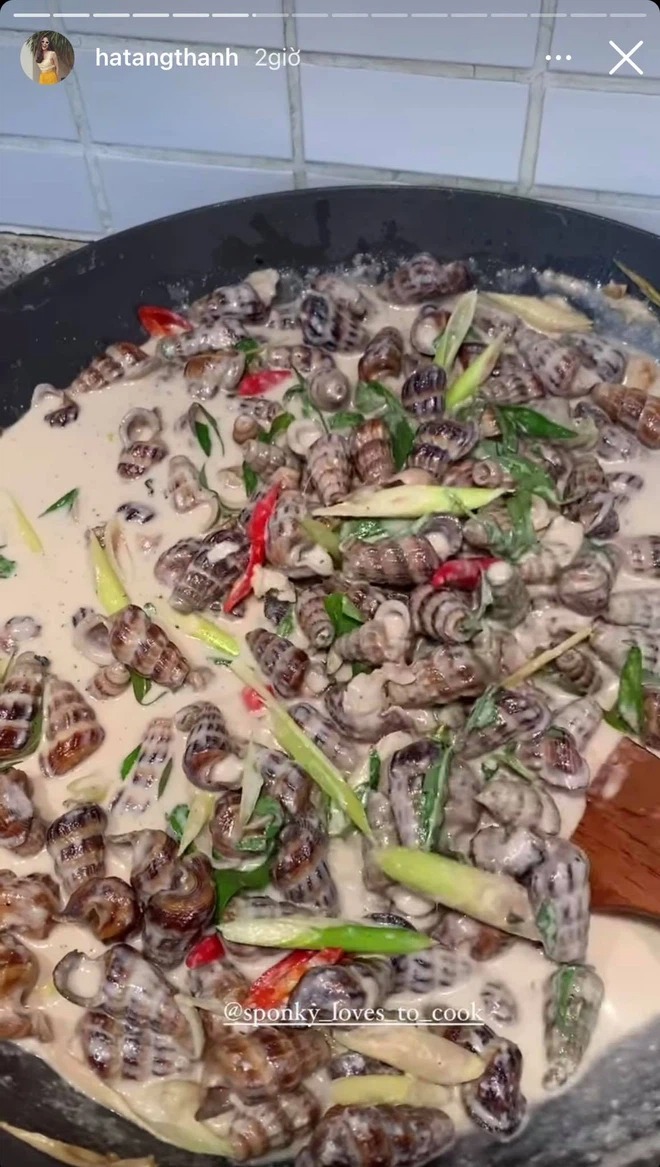 Hà Tăng đãi tiệc ốc cuối tuần như nhà hàng, hội bạn triệu đô thi nhau xuýt xoa - Ảnh 1