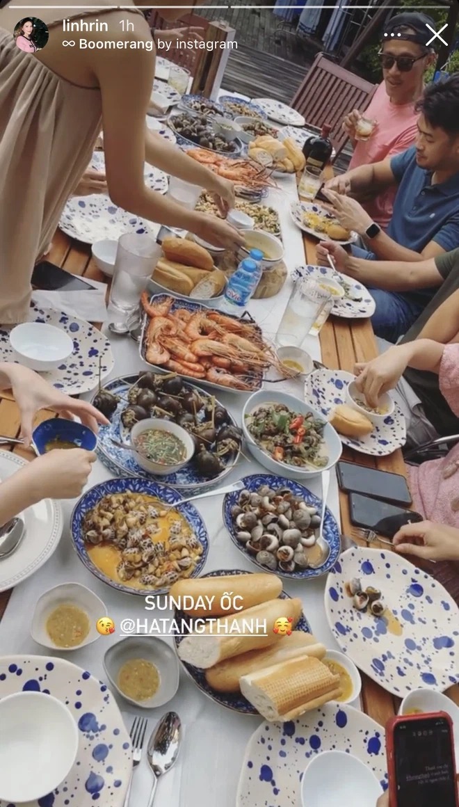 Linh Rin không quên tag Hà Tăng như một lời khẳng định nàng ngọc nữ chính là chủ tiệc.