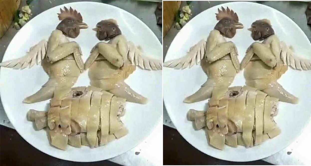 Nếu chàng trai nào chặt thịt gà đẹp được như thế này thì chắc phải lấy được vợ ngay rồi. Ảnh: FB