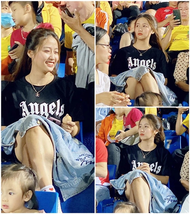 Nữ CĐV xứ Nghệ khiến dân tình chao đảo vì quá xinh đẹp. Ảnh: FB