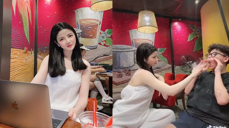 Hot girl xinh đẹp bị đồn hẹn hò Quang Hải công khai thân mật bên trai trẻ