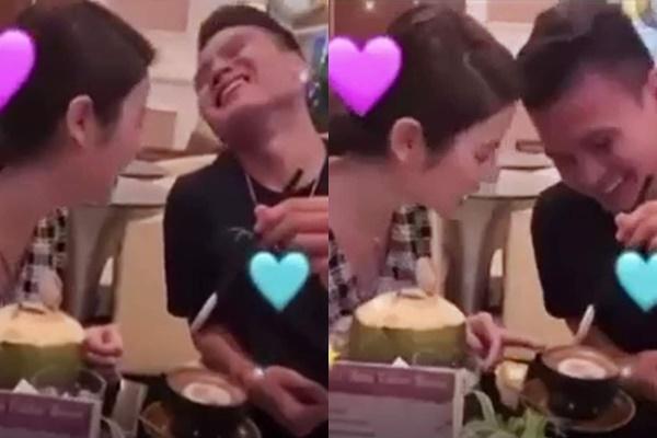 Hot girl xinh đẹp bị đồn hẹn hò Quang Hải công khai thân mật bên trai trẻ