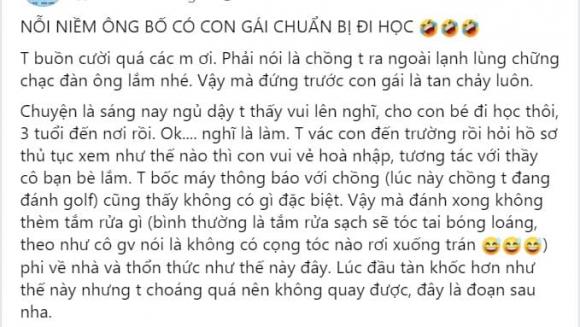 Chia sẻ của người vợ. Ảnh: FB Chia sẻ của người vợ. Ảnh: FB