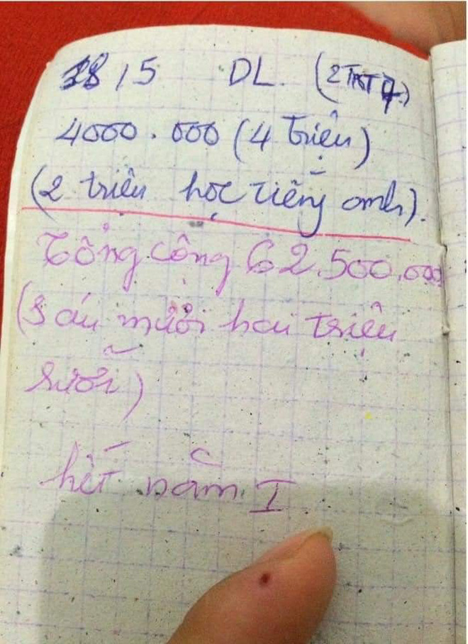 Cuốn sổ tay 'nuôi đại học' khiến nhiều bạn trẻ xúc động: Bao nhiêu trong số này cho trà sữa, xem phim...?