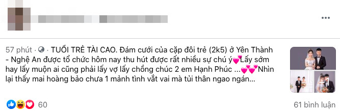 Đám cưới của cặp đôi 16 tuổi ở Nghệ An: Người thân của cô dâu chú rể lên tiếng Đám cưới của cặp đôi 16 tuổi ở Nghệ An: Người thân của cô dâu chú rể lên tiếng