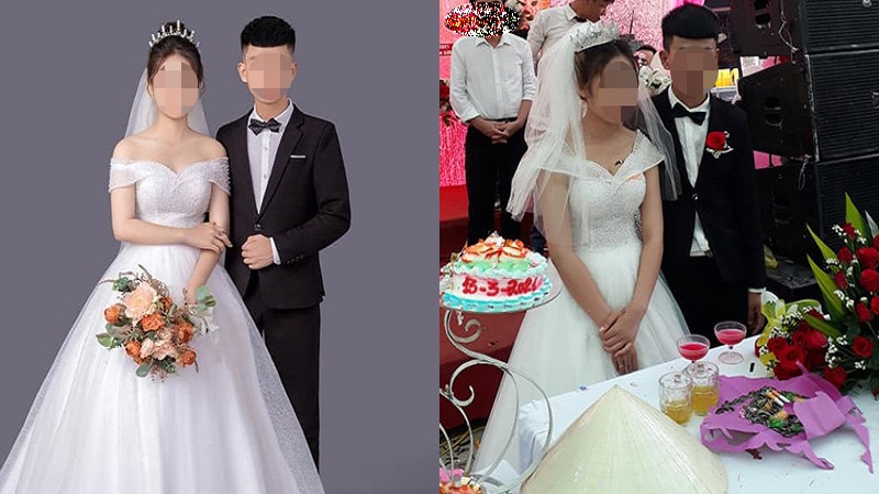 Ảnh cưới và ảnh lễ thành hôn của cặp đôi được chính người thân chia sẻ trên trang cá nhân. Ảnh: FB Ảnh cưới và ảnh lễ thành hôn của cặp đôi được chính người thân chia sẻ trên trang cá nhân. Ảnh: FB