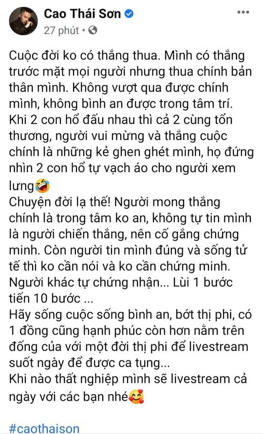 Cao Thái Sơn muốn lùi 1 bước tiến 10 bước. Cao Thái Sơn muốn lùi 1 bước tiến 10 bước.