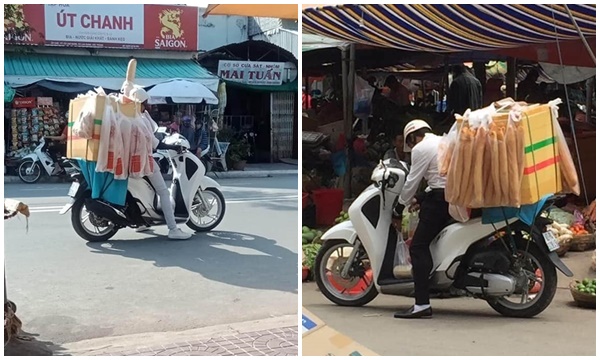 Trước đó, một 'soái ca' đi SH bán bánh mì dạo khiến chị em ‘đổ rần rần’ vì đi làm vì đam mê chứ quan trọng gì tiền bạc.