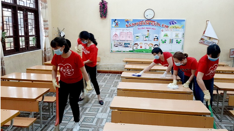 UBND huyện Thanh Miện (Hải Dương) vừa cho học sinh của 5 trường và 1 lớp học trên địa bàn tạm dừng tới trường vì có liên quan đến các ca F1. Ảnh minh hoạ