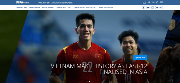 Trang chủ FIFA dành điều đặc biệt cho ĐT Việt Nam sau kỳ tích vòng loại World Cup 2022 1