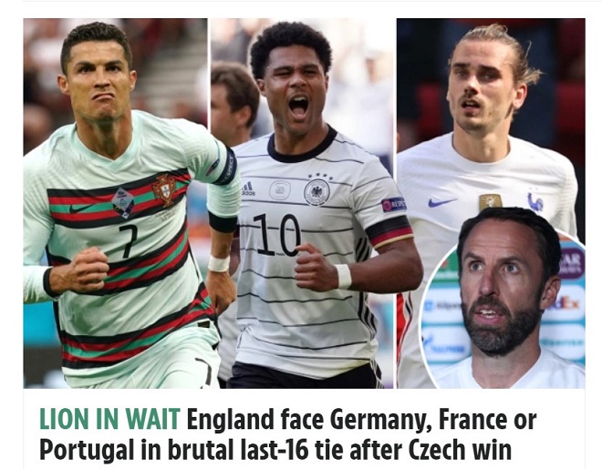 EURO 2020: Chơi tất tay trước CH Séc, báo Anh lo 'Tam sư' bị loại nếu gặp thử thách cực đại ở vòng 1/8 3 EURO 2020: Chơi tất tay trước CH Séc, báo Anh lo 'Tam sư' bị loại nếu gặp thử thách cực đại ở vòng 1/8 3