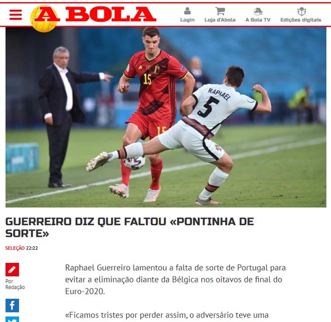 Bồ Đào Nha lập kỷ lục dứt điểm mà vẫn thua Bỉ ở EURO: Roy Keane chỉ mặt 'tội đồ', báo chí đổ cho vận đen