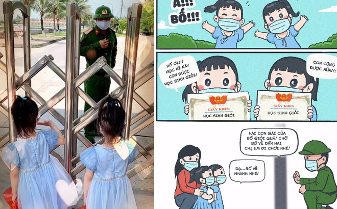 Câu chuyện 2 bé gái lên đơn vị thăm bố cũng món quà khoe qua cánh cổng khiến nhiều người xúc động Câu chuyện 2 bé gái lên đơn vị thăm bố cũng món quà khoe qua cánh cổng khiến nhiều người xúc động