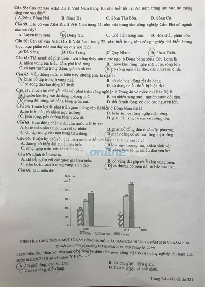 Đề thi môn Địa lý tốt nghiệp THPT năm 2021 tất cả các mã đề chính xác nhất 3 Đề thi môn Địa lý tốt nghiệp THPT năm 2021 tất cả các mã đề chính xác nhất 3