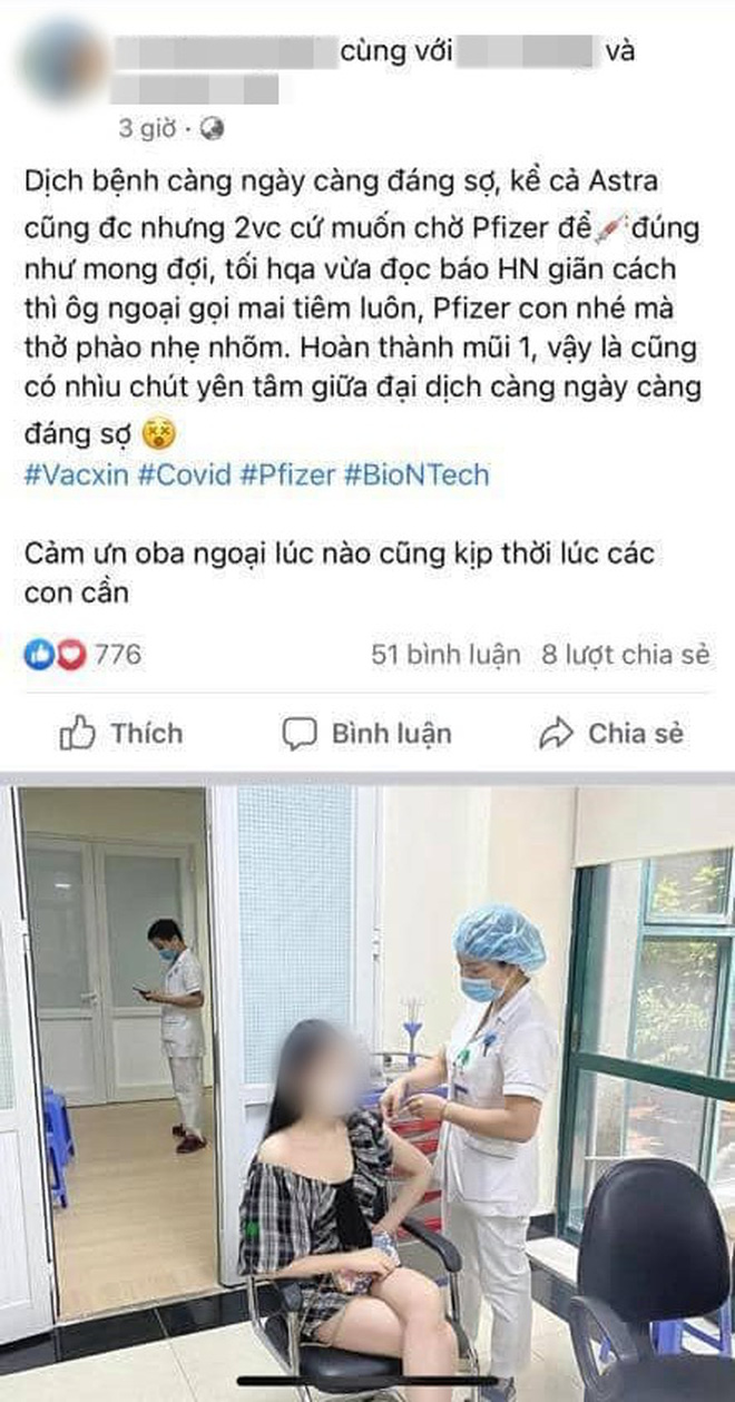 Thêm 1 cô gái khoe được ưu tiên tiêm vaccine Covid-19 nhờ 'người anh' là PGĐ một bệnh viện lớn ở Hà Nội 3