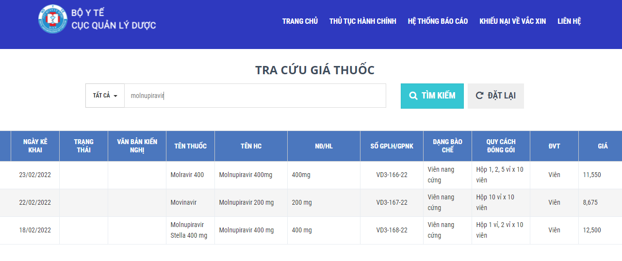 Bộ Y tế chính thức công khai giá 3 loại thuốc trị Covid-19 do Việt Nam sản xuất 1 Bộ Y tế chính thức công khai giá 3 loại thuốc trị Covid-19 do Việt Nam sản xuất 1