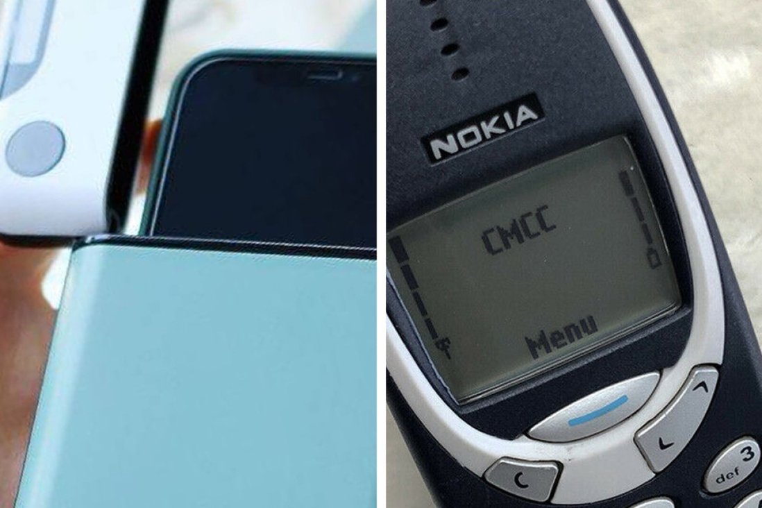 Mẫu điện thoại đen trắng cũ là công cụ thay thế smartphone đối với nhiều người không muốn cả ngày cắm mặt vào smartphone. Ảnh: SCMP
