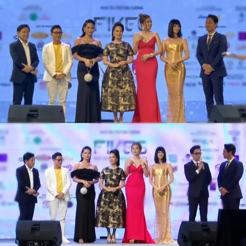 Diễm Hương liên tục bị bắt gặp khoảnh khắc chỉnh váy khi đứng cạnh Hoa hậu Trái đất Phương Khánh. Diễm Hương liên tục bị bắt gặp khoảnh khắc chỉnh váy khi đứng cạnh Hoa hậu Trái đất Phương Khánh.