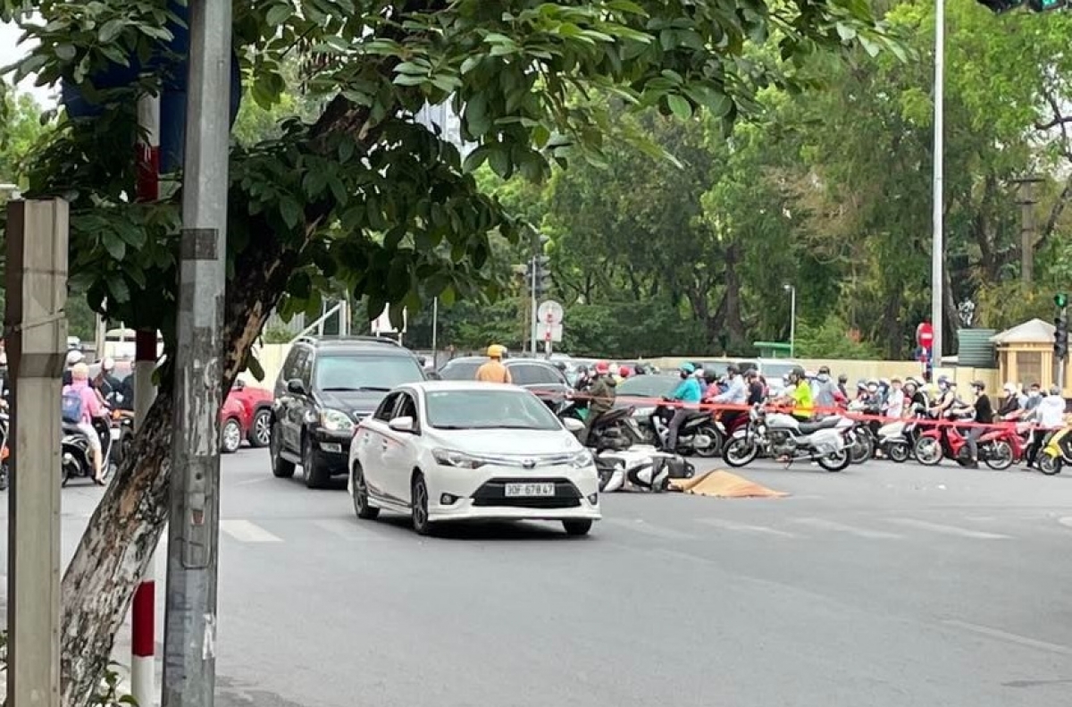 Hiện trường vụ tai nạn sáng nay.