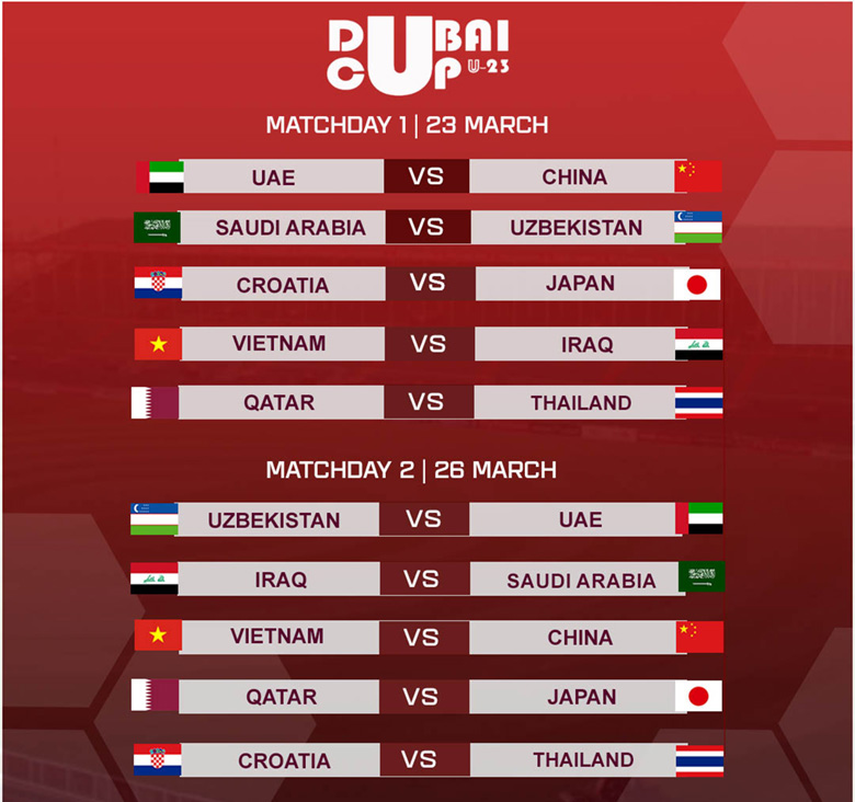 Lịch thi đấu giao hữu quốc tế Dubai Cup 2022. Ảnh: Internet Lịch thi đấu giao hữu quốc tế Dubai Cup 2022. Ảnh: Internet