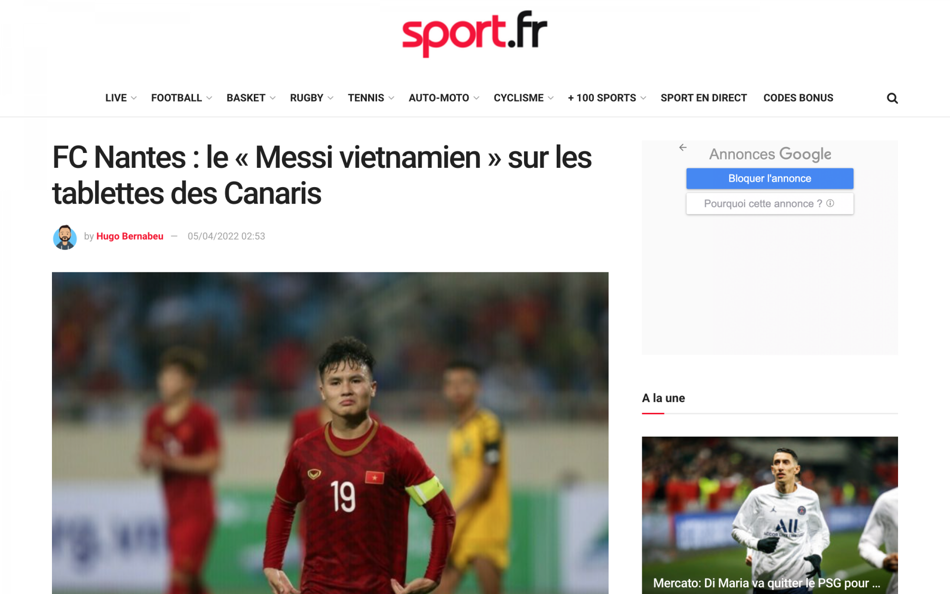 Báo Pháp bất ngờ đưa ra dự đoán về bến đỗ mới của Quang Hải 1 Báo Pháp bất ngờ đưa ra dự đoán về bến đỗ mới của Quang Hải 1