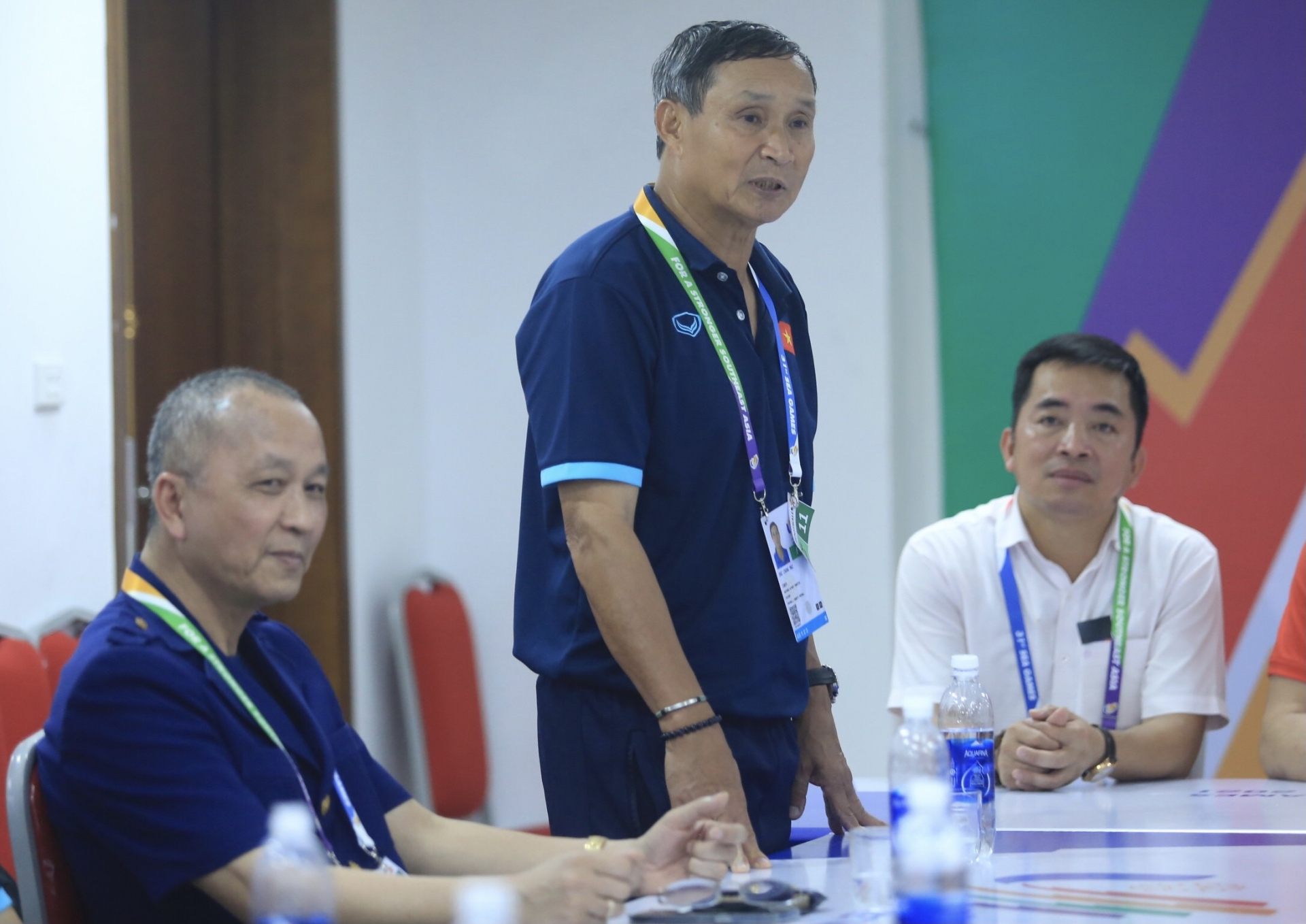 HLV Mai Đức Chung đã ngỏ lời cảm ơn sự quan tâm của lãnh đạo. Ảnh: VFF