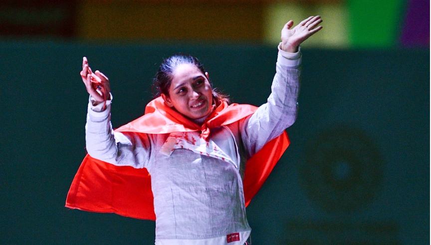 Thu Hà không kìm được nước mắt khi giành HCV SEA Games 31. Ảnh: Internet