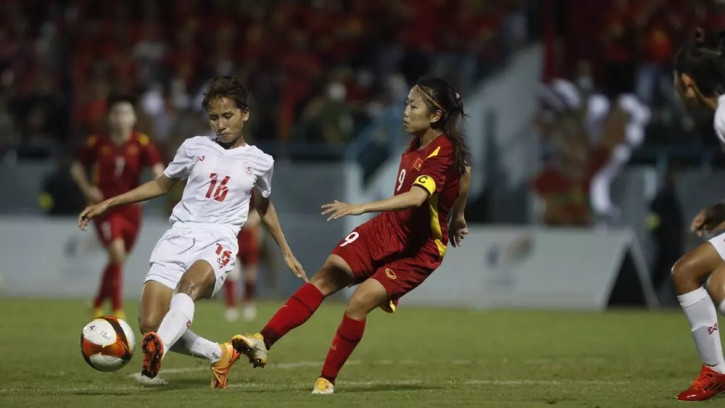 Huỳnh Như tỏa sáng với bàn thắng duy nhất vào lưới nữ Myanmar. Ảnh: Internet