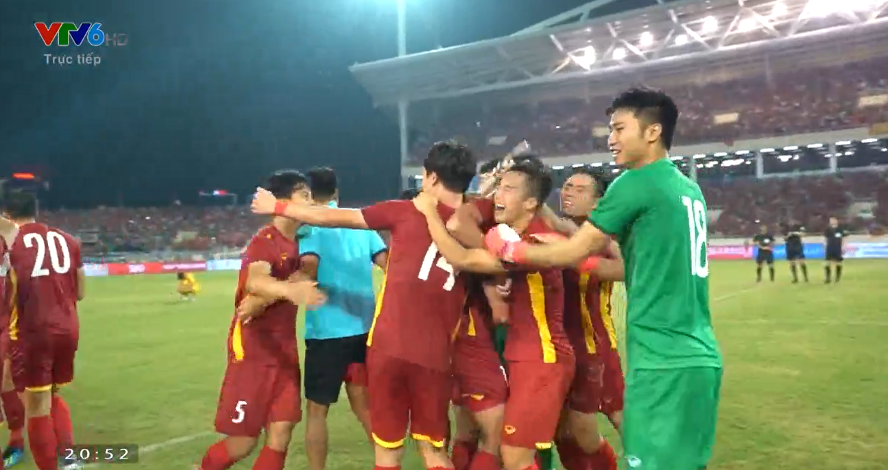 U23 Việt Nam ăn mừng chiến thắng trước U23 Thái Lan. Ảnh: Internet U23 Việt Nam ăn mừng chiến thắng trước U23 Thái Lan. Ảnh: Internet